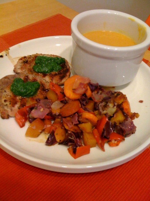 RoastedAutumnVegetablesPorkChops&CarrotSoup